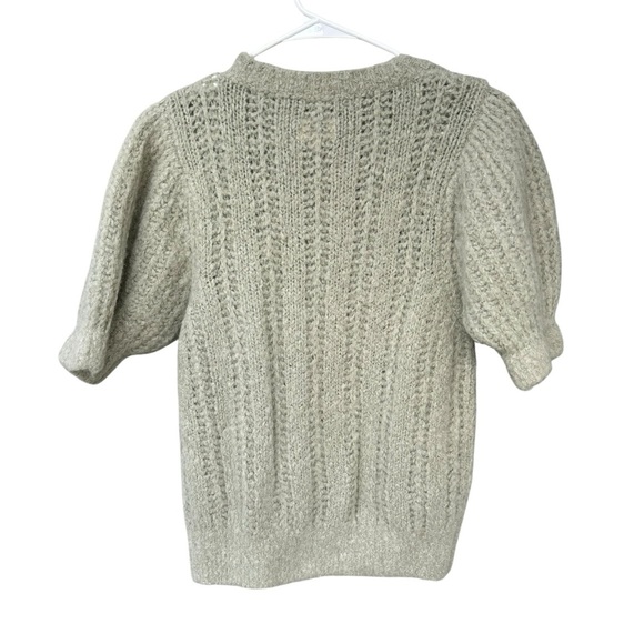 Bellerose Italian Yarn Alpaca Wool Short Sleeve Sweater - Size 2 - Green Floral - Picture 10 of 12